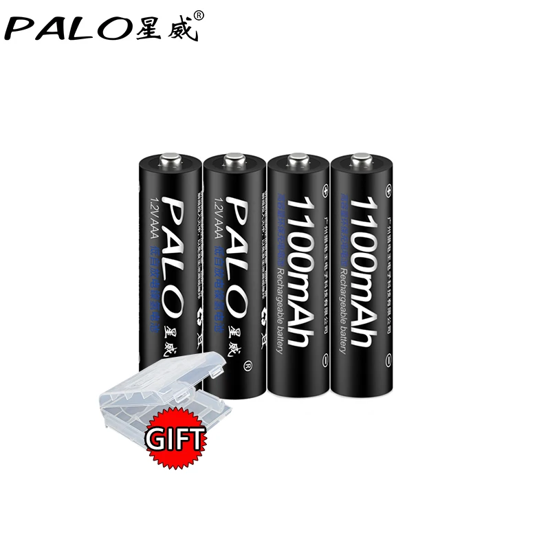 4 шт. PALO перезаряжаемые батареи AAA Ni-MH 1100mAh низкий саморазряд AAA аккумуляторная батарея 3a для микрофона