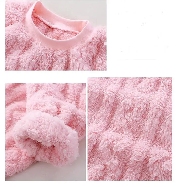 cotton short pajama sets Flannel Pajamas Set  New Winter Warm Homewear for Children Thicken Coral Fleece Clothing Suit Christmas Girls Boy Pijama 0-12Y best cotton nightgowns	