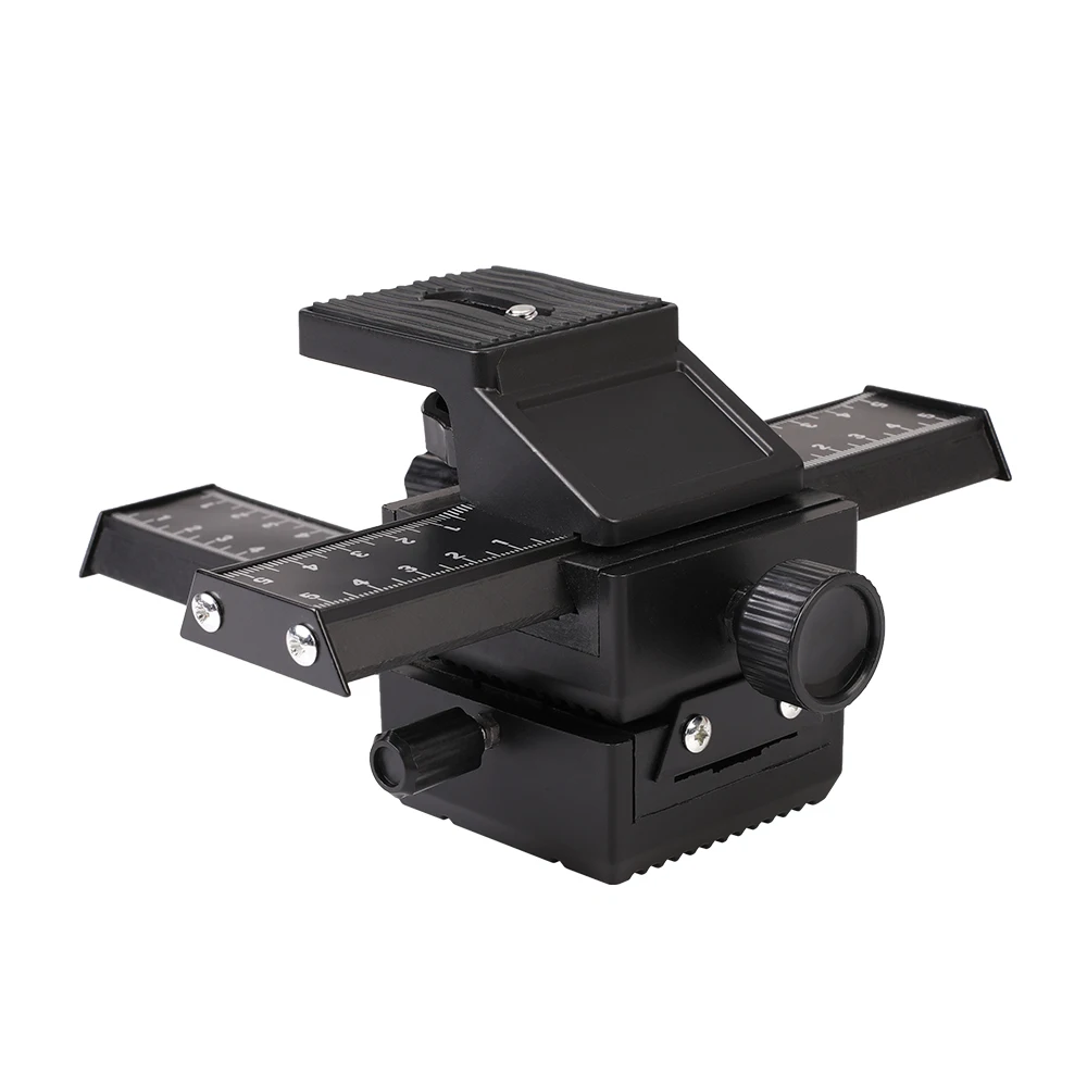 4 Way Macro Focusing Rail Slider Close-Up Shooting Tripod Head 1/4 Screw for DSLR Camera for Canon Sony Nikon Fujifilm
