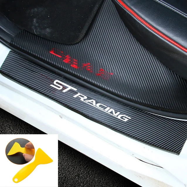 Автомобильный Стайлинг ST Racing креативные наклейки автомобиля углеродного волокна порога протектор наклейки для FORD FOCUS 2 FOCUS 3 беспроводной видеорегистратор Mondeo Fiesta