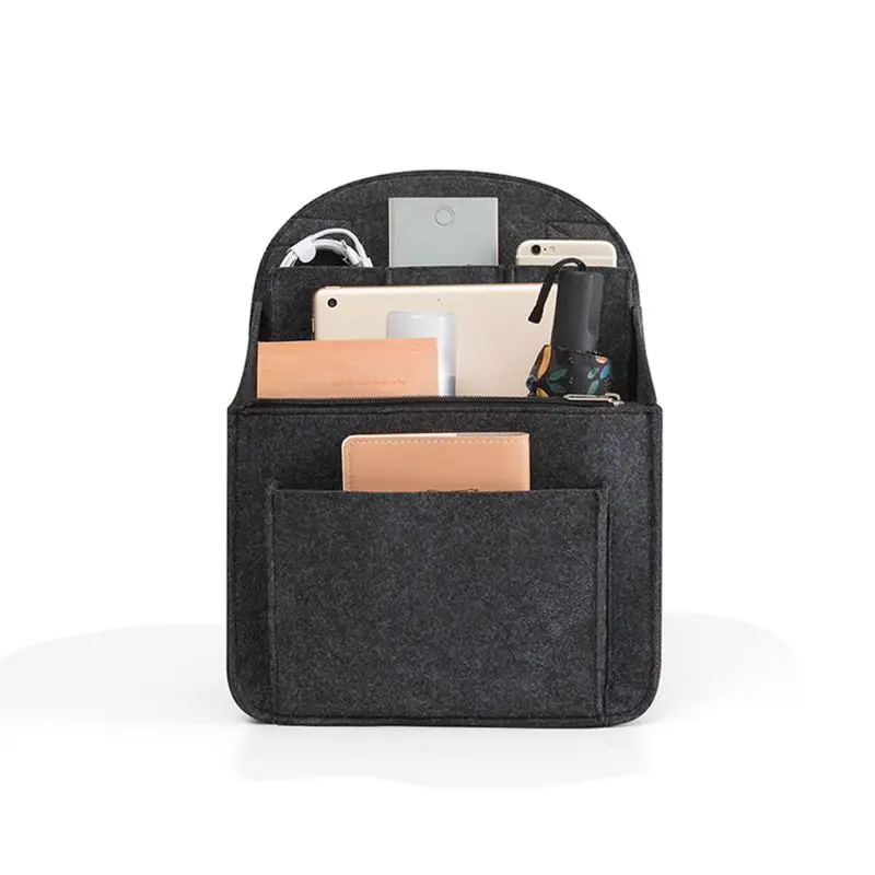 Women Portable Felt Cosmetic Makeup Holder Bag Storage Organizer Insert Bag for Backpack Rucksack Handbag Shoulder Bag Casual