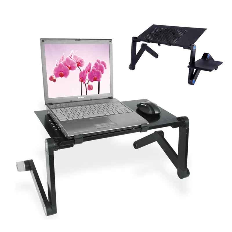 Cooling Fan Laptop desk Portable Adjustable Foldable Computer Desks Notebook Holder tv bed PC Lapdesk Table Stand With Mouse Pad | Мебель