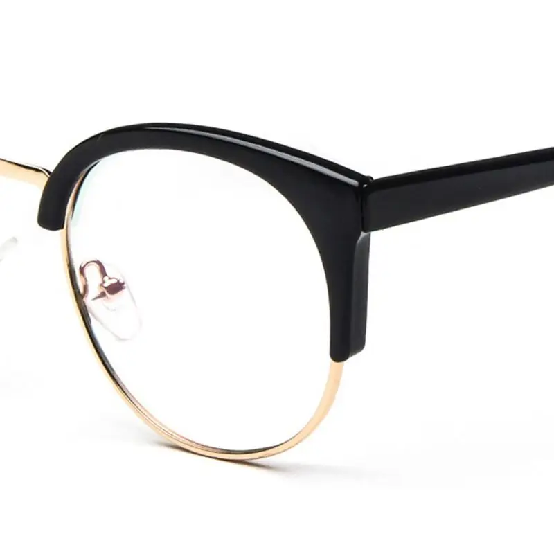 Ретро Мужские и женские прозрачные очки, полуоправа, кошачий глаз, оптические очки