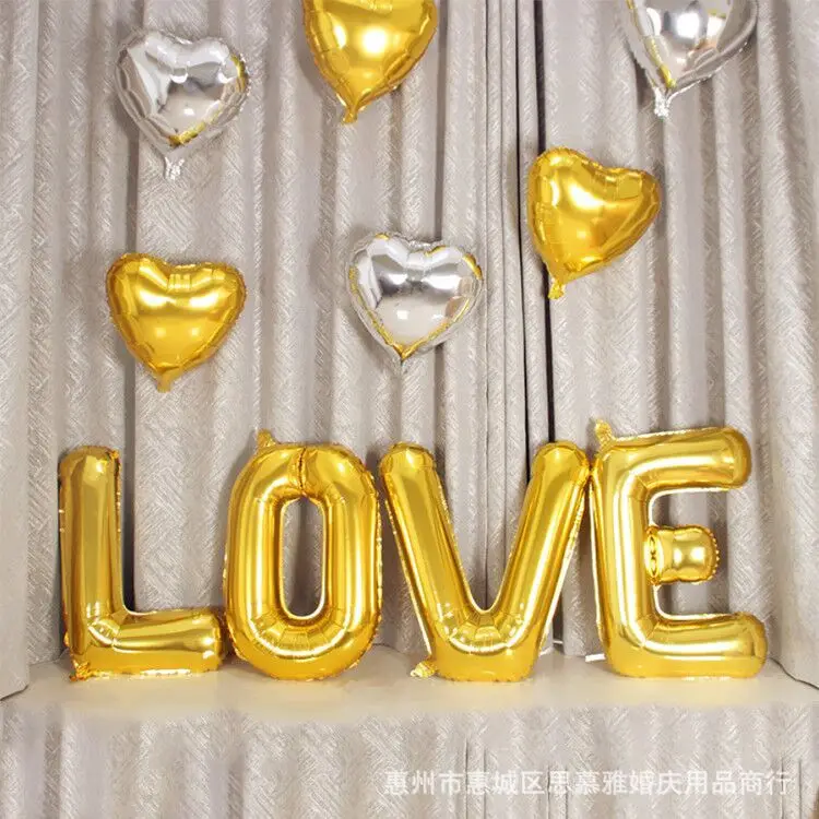 

32inch Large Foil Helium Balloon LOVE Set Air Balloons LettersSilver Gold Aluminium foil Globos Wedding Party Decoration Supplie