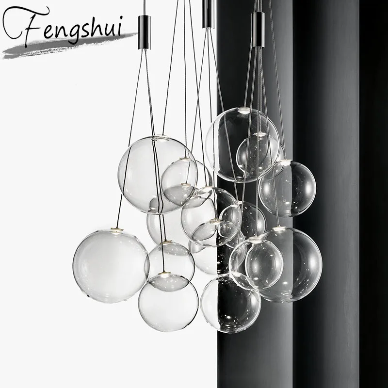 

Nordic Glass bubble Pendant Lights Lighting Bar Pendant Lamp Dining Living Room Bedroom Loft Home Decor Hanging Light Fixture