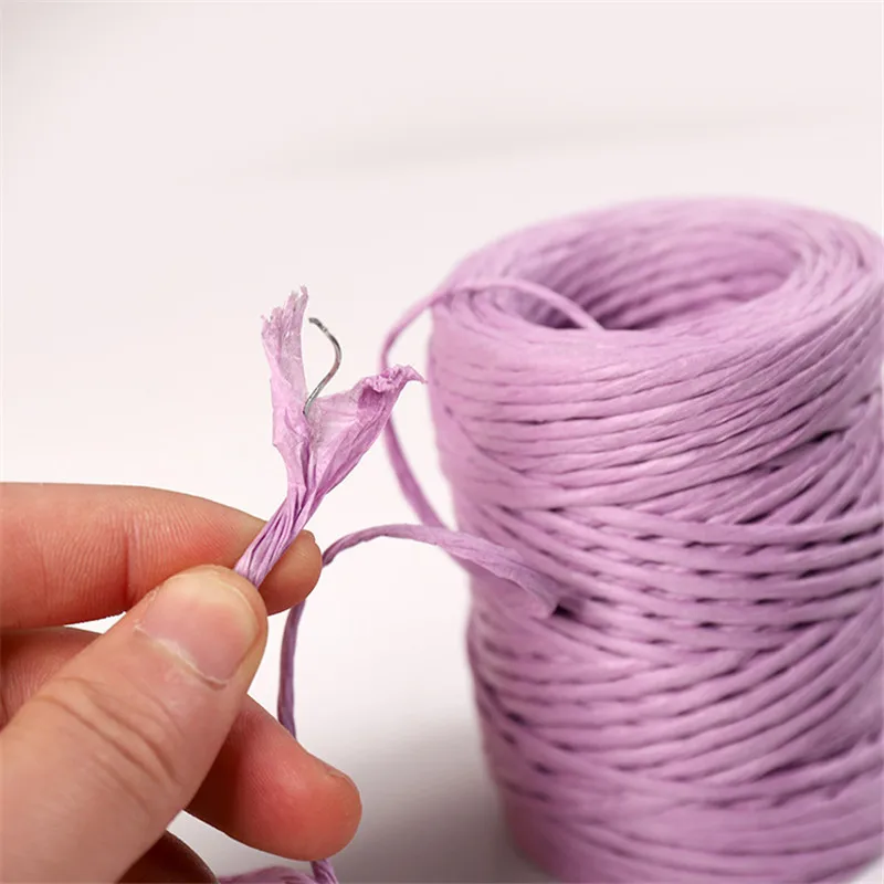 50 м/рулон 2 мм рафия бумажная веревка с железной проволокой ядро DIY цветок корзина