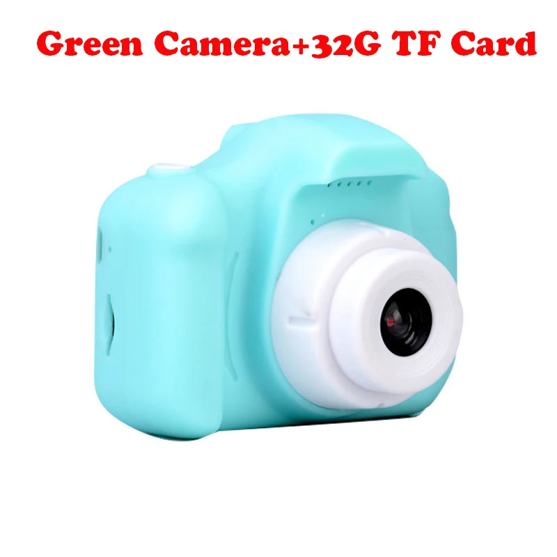 Green Camera-32G TF 13.0MP перезаряжаемая детская мини-цифровая камера 2,0 дюймов HD экран видеомагнитофон видеокамера язык переключение тайм съемки - Цвет: Green Camera-32G TF
