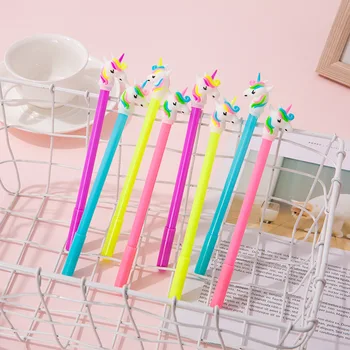 

40 pcs/lot Candy Color Unicorn Gel Pen Cute 0.5mm black ink Neutral Pen School Office writing Supplies Promotional Gift