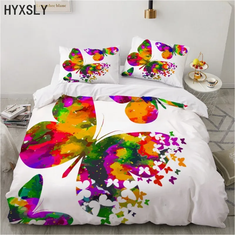 Colorful Butterfly Pattern Duvet Cover Set Bedding Sets Bed Linen 2