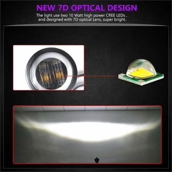 

1 Set Work Light 3inch LED Spotlight W/ Mounting Bracket Driving Fog Halo Lamp