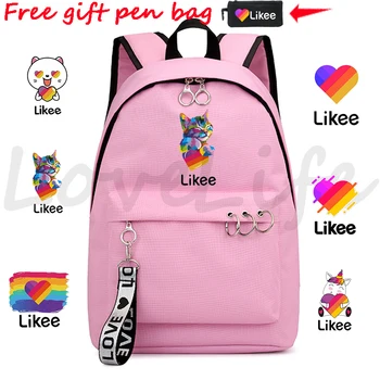 

Likee Video APP like Likee rucksack Students Daily backpack Likee new Casual style Daily backpack beautiful School bag Free Gift