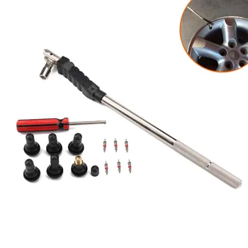 

Valve Core Tool Set with 6pcs Valve Stems Valve Core Single Head Valve Core Tool Valve Stem Puller Car Truck Tire Repair Tool