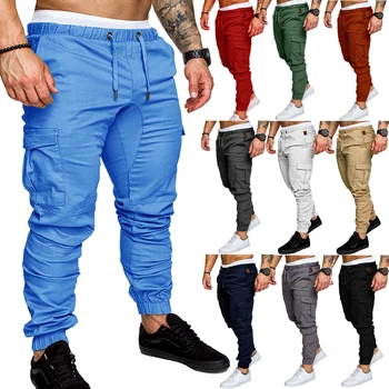 

9 Colors New Men Pants Hip Hop Joggers Fashionable Overalls Trousers Casual Pockets Camouflage Mens Sweatpants Male Plus Size