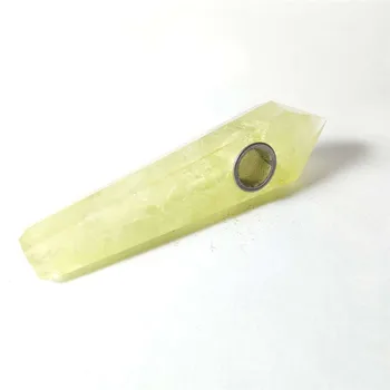 

Wholesale Hand Carved natural Citrine Quartz Crystal tube Pipe For Healthy smoking