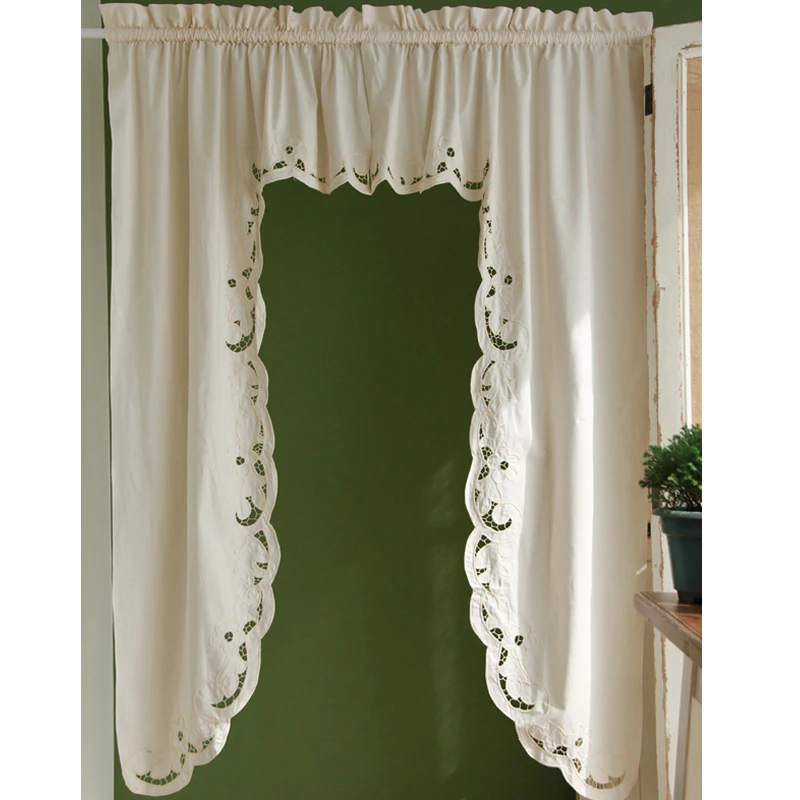 Roman Curtain Drawnwork Hollow Embroidery Retro Big Hem Cotton