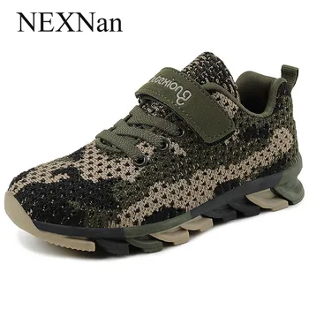 

NEXNan Summer Kids Sneakers Boys Casual Shoes For Girls Sneakers Children Shoe Breathable Mesh Flyknit Camouflage tenis infantil