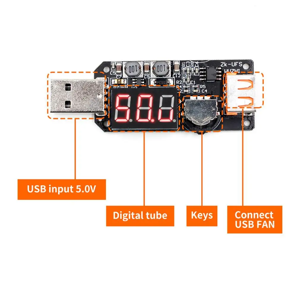 Without shell 5 в USB Охлаждающий вентилятор управляющий светодиодный модуль с затемнением небольшой мощности синхронизации офисный автомобиль студенческое спальное место UFS - Цвет: Without shell