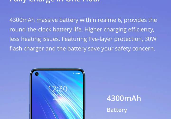 realme 6 Global Version Mobile Phone 4GB 8GB RAM 128GB ROM 30W EU Flash Charge 4300mAh Helio G90T 64MP Camera NFC Play Store