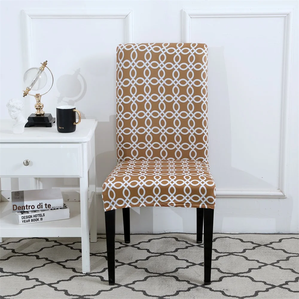1/2/4/6PCS Flower Print Removable Chair Cover Stretch Elastic Slipcovers Restaurant Fold Hotel Chair Cover For Wedding Banquet - Цвет: 12