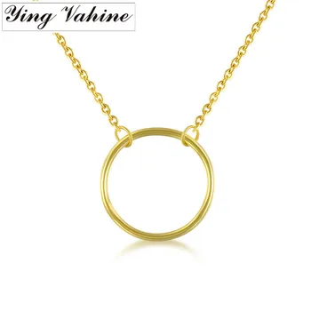 

ying Vahine 100% 925 Sterling Silver Hollow Circle Pendant Necklaces for Women
