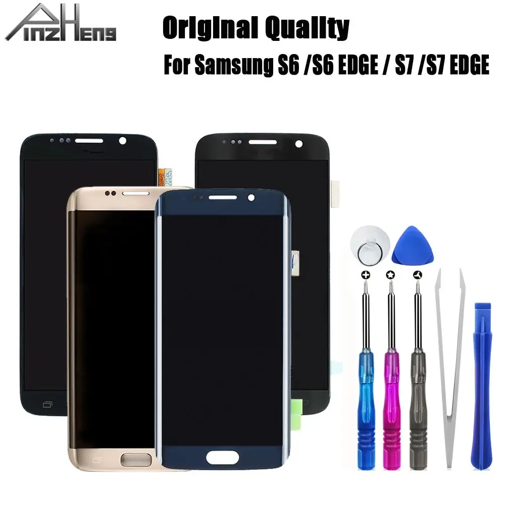 

PINZHENG AAAA LCD For Samsung Galaxy S6 S7 Edge Touch Screen Display For Samsung S6 S7 Edge LCD Digitizer Assembly Display