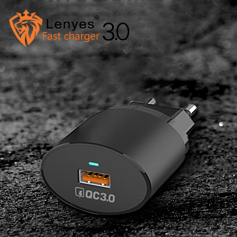 Lenyes ЕС быстрое зарядное устройство высокой мощности Быстрая Зарядка адаптер QC3.0 один двойной USB разъем 18 Вт 12 вт универсальное зарядное устройство s LCH100