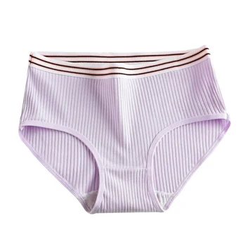 

Summer Autumn Women Briefs Thread Cotton Breathable Ladies UnderwearBag Hip Girl Solid Color Mid-rise Triangle Briefs new