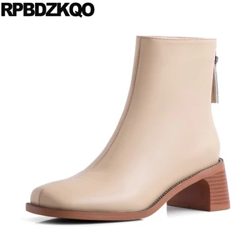 

square toe autumn short fall ankle fur designer shoes women luxury 2019 vintage suede winter genuine leather boots chunky size 4