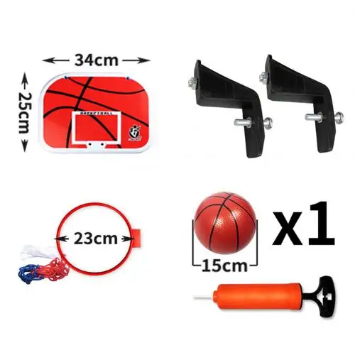 Mini Children Wall Mounted Basketball Backboard Hoop Net Ball Pump Sport Toy Children Kids Sport Game Basketball shelf Net toys - Color: S
