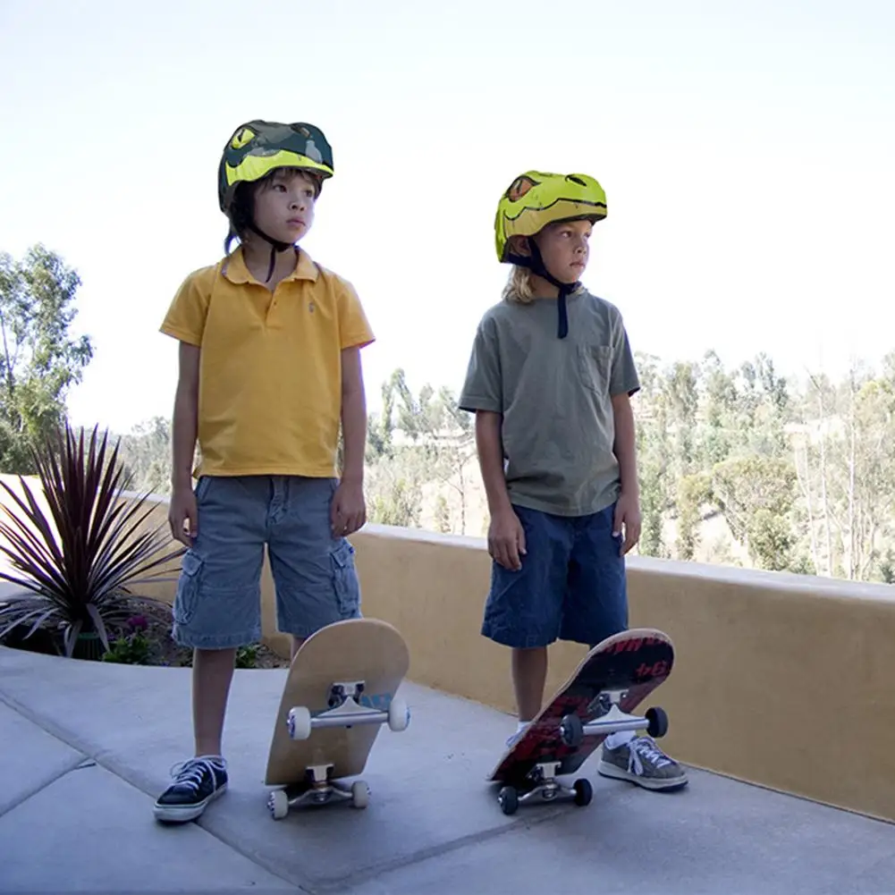 New kids sport safety skating Bicycle Helmet children Scooter dinosaur fully molded Scooters / Skating on helmets with LED
