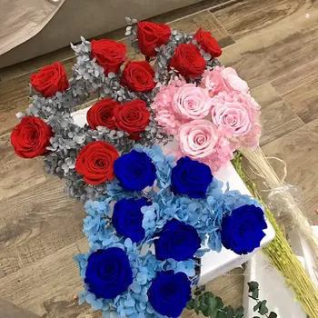 

Everlasting Flower Gift Christmas Valentine'S Day Birthday Gift Glowing Glass Cover Wishing Bottle Colorful Rose Gift Box Hot