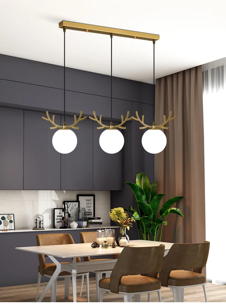 kitchen chandelier Creative led antler shape chandelier living room bedroom study dining home simple modern Indoor lighting decoration ceiling lamp modern chandelier lights