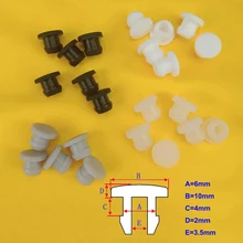 10/20/50/100pcs 6mm Silicone Rubber Hole Caps Inner Hole 3.5mm T-type Plug Cover Snap-on Gasket Blind Hole Seal Stopper