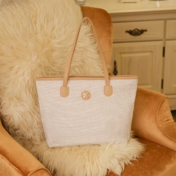 

LILEN Bucket Bag Women Simple Fashion Large Capacity Totes Big Bag Casual Canvas Handbag