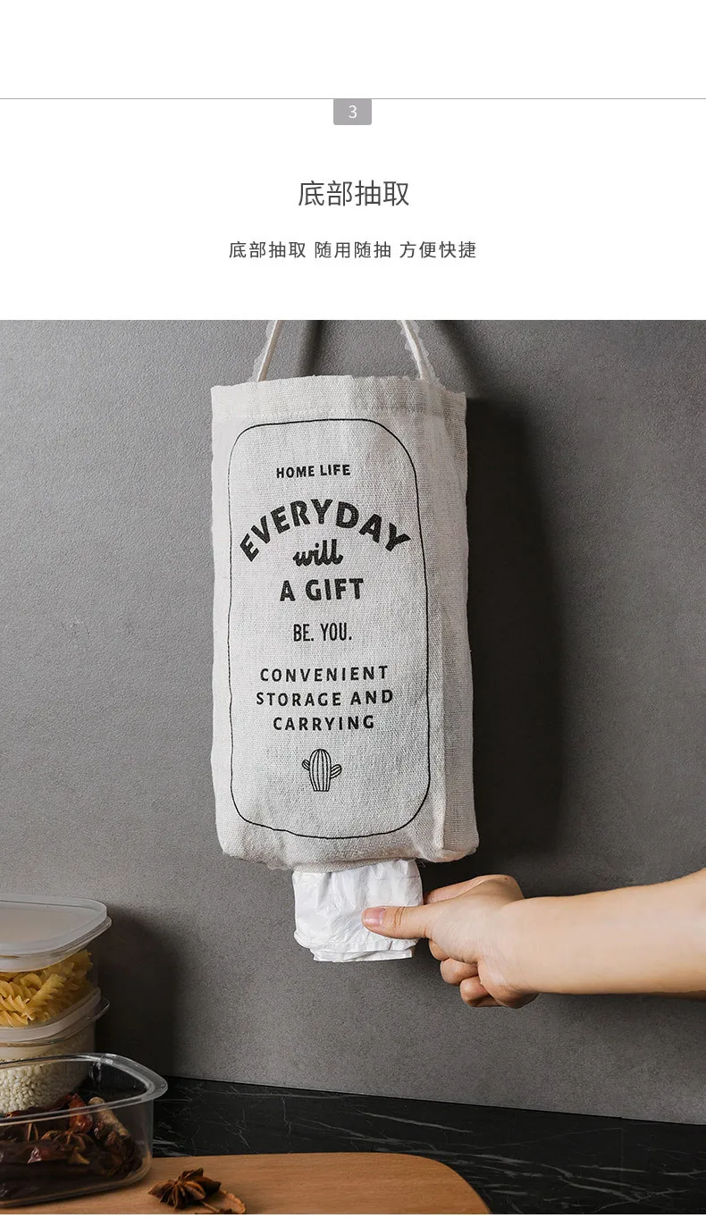 Кухня hangable окружающую среду мусорный мешок, мешок для вещей Хлопковая сумка из мешковины Пластик сумка для покупок сумка