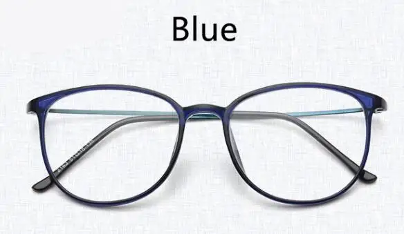 blue clear Сексуальные женские очки, оправа, анти-синий светильник, оправа для очков, винтажные круглые прозрачные линзы, очки, оптическая оправа для очков, пластиковая - Цвет оправы: blue clear