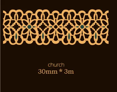 church 30mmX3m 20-40 мм* 3 м каваи капля цветок золото полые Васи клейкие наклейки Скрапбукинг маскирующая лента школьные принадлежности пуля журнал sl2120 - Цвет: church 30mmX3m
