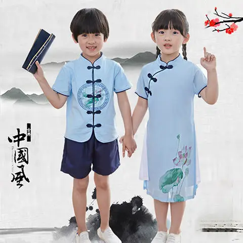 

[Kindergarten Choral Service] the Republic of China-Style Summer Wear 2020 New Style Ancient Costume Chinese Clothing New Year's
