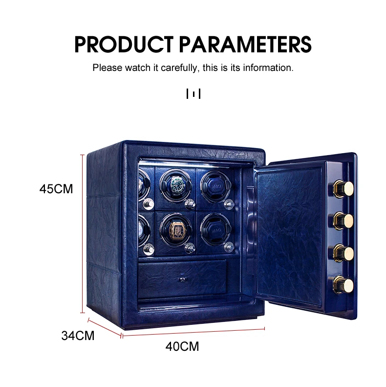 Сейф для 6 автоматических часов, намоточный дисплей, скрытая коробка strongbox в высокобезопасном контейнере из углеродистой стали