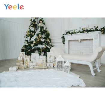 

Christmas Tree Wooden Floor Brick Fireplace Baby Birthday Backdrop Photography Custom Photographic Background For Photo Studio