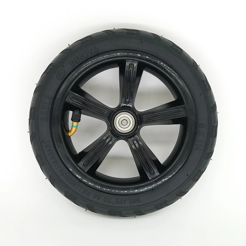 

For Electric Scooter Pneumatic Tires Inflatable Full Wheels Black Replacement