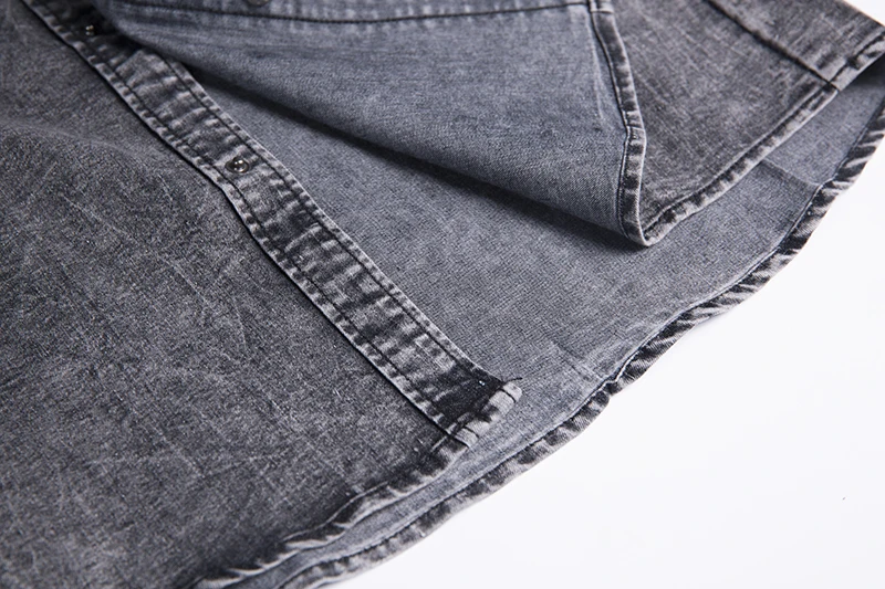 Men Summer Denim Thin Shirt Short Sleeve Soft Cotton Two Pockets Slim Slight Elastic Jeans Cowboy Shirt Clothing cotton shirt denim shirt men casual shirt