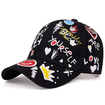 

2020 new letter printing graffiti hip hop baseball cap fashion outdoor couple universal wild sun hat sports casual caps dad hats