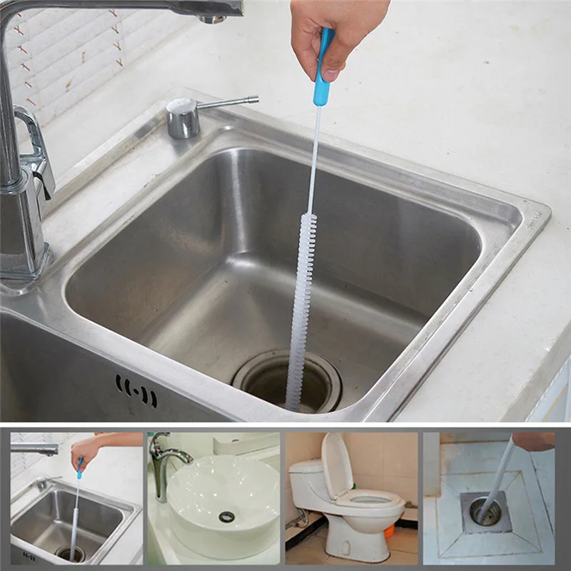 

Bathroom Kitchen Accessories Drain Hair Catcher Sewer Cleaning Brush Home Bendable Sink Tub Toilet Dredge Pipe Snake