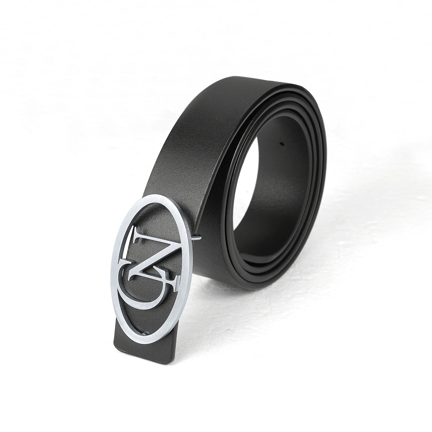 

Повседневный ремень из искусственной кожи, индивидуальная овальная именная буква, пряжка для ремня из нержавеющей стали, модные аксессуары на заказ