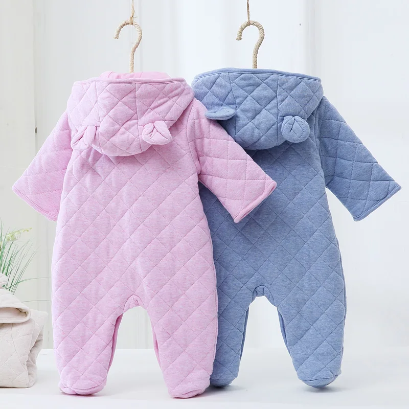 Newborn Baby Winter Hoodie Clothes cotton Infant Baby Girls Pink Climbing New Spring Outwear Rompers 0-18month Boy Jumpsuit