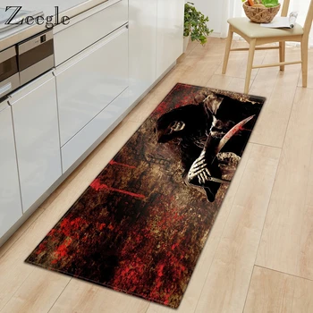 

Zeegle Flannel Pattern Doormat Absorbent Anti-slip Doormat Floor Mat Living Room Floor Rug Halloween Carpet for Home Decoration
