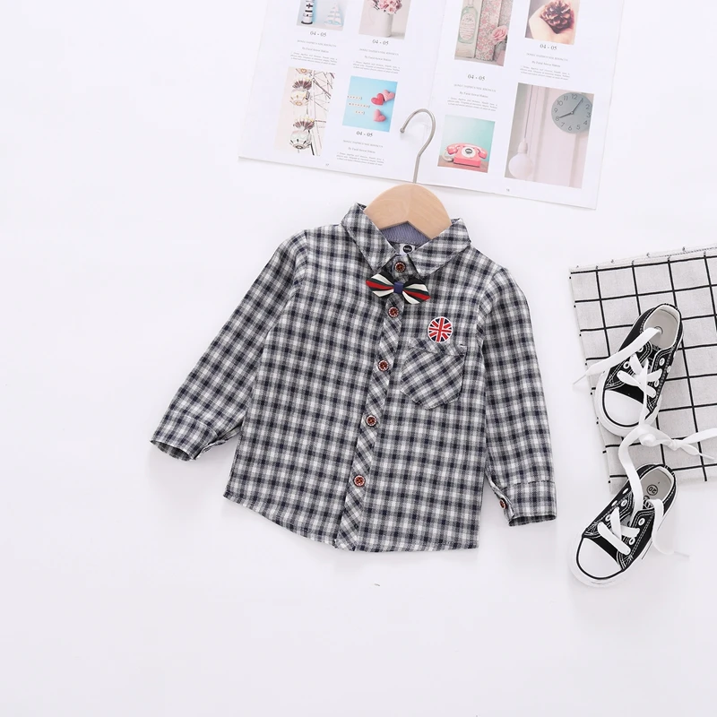 

DAILOU Boy Shirt Korean Fashion Clothing Spring Summary Creative Cartoon Washed Cotton Shirts for Boys Children Clothes