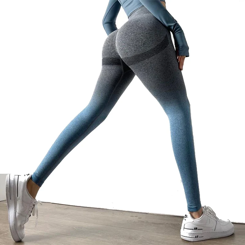 Levante-se ombre scrunch leggings para as mulheres de fitness yoga legging  sem costura gym collants