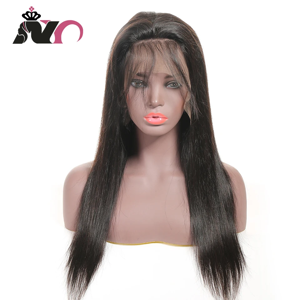 NY Hair 13*4 парики из натуральных волос на фронте шнурка 100% перуанские прямые предварительно сорванные Детские волосы 8-28 дюймов не Реми волосы